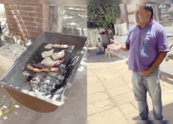VIDEO: fue a visitar la tumba de su padre y encontró a los albañiles haciendo un asado
