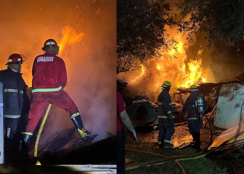 Diez dotaciones de bomberos trabajaron durante horas para sofocar un incendio en Oberá