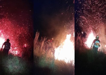 Durante diez horas Bomberos de la policía combatieron un incendio en Santa Ana