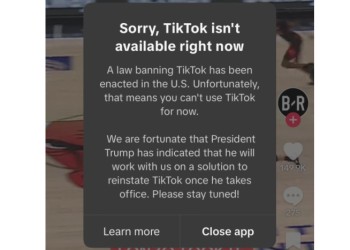 Horas antes de su prohibición, TikTok dejó de funcionar en EEUU