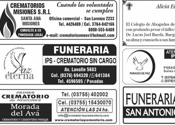 Fúnebres del jueves 27 de febrero de 2025