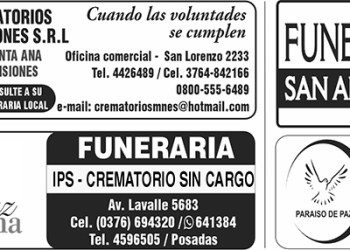 Fúnebres del viernes 21 de febrero de 2025