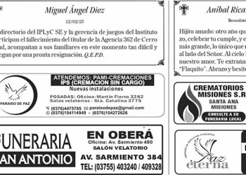 Fúnebres del Viernes 14 de Febrero de 2025