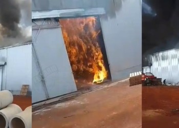 Voraz incendio en un galpón de una conocida empresa yerbatera en Liebig