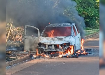 Se incendió un auto sobre la colectora de la ruta 105