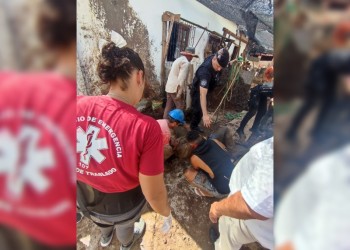 Trabajaba en una obra y se cayó en un pozo de cinco metros de profundidad