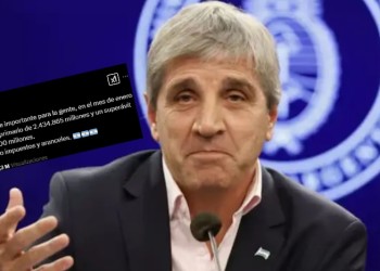 Caputo anunció que en enero hubo superávit primario y financiero