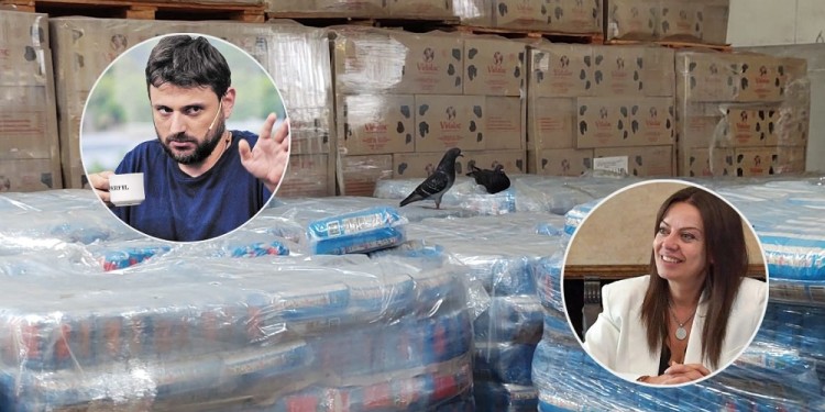 En marzo pasado, la ministra Pettovello y el dirigente Grabois se cruzaron por los alimentos destinados a comedores resguardados en galpones.