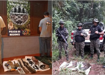 Desmantelan red de caza furtiva en Puerto Piray: hay dos detenidos, armas y animales silvestres incautados