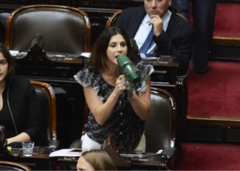Marcela Pagano usó un megáfono en plena sesión y acusó a Martín Menem de fascista