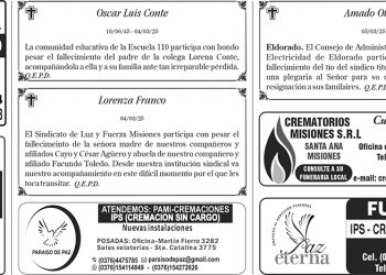 Fúnebres del jueves 6 de marzo de 2025
