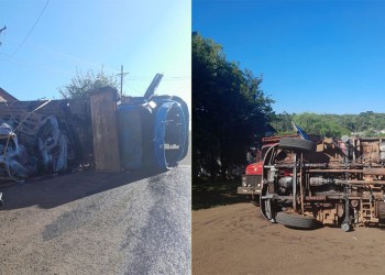 Irigoyen: camión despistó y volcó