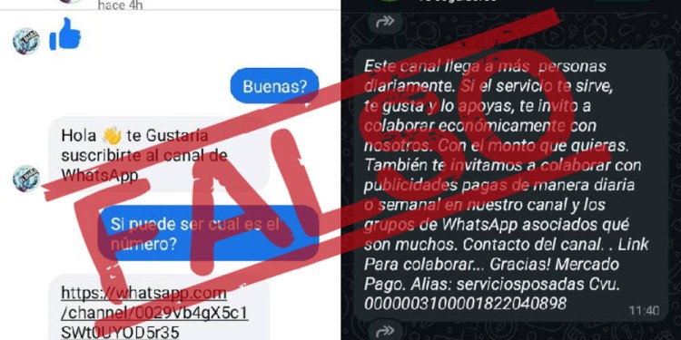 PERFIL FALSO. Una persona creó una página falsa con el nombre de Primera Edición y tiene un canal de WhatsaApp "Noticias de Misiones", pero NO tiene nada que ver con este medio.
