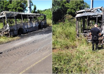 El Soberbio: el fuego consumió por completo un micro de media distancia