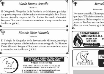 Fúnebres del Miércoles 30 de Abril de 2025