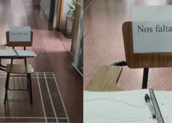 Intervención en los pasillos de Humanidades por Lucía Maidana