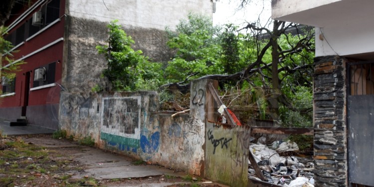 VENIDO ABAJO. En el baldío abandonado abundan las bolsas con residuos desparramadas que atraen a los roedores, alimañas y mosquitos.