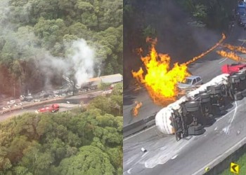 Camión cargado de etanol explotó en Santa Catarina: más de 20 vehículos incendiados y heridos