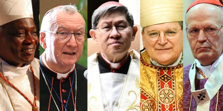 CANDIDATOS. De izquierda a derecha: Turkson, Parolin, Tagle, Burke y Erdó.