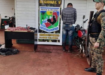 Arrestan a un cazador furtivo con armas y carne de pecarí en Andresito