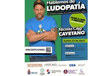 Hablemos de ludopatía: Nicolás “Cayetano” Cajg llega a Misiones