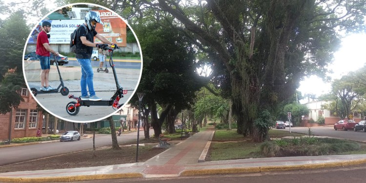 CUIDAR EL AMBIENTE. Vista de la plazoleta sobre la avenida 9 de Julio.