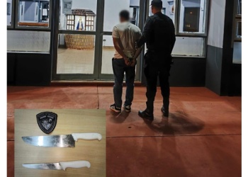 Hombre alcoholizado amenazó de muerte a su pareja con un cuchillo de carnicero