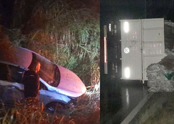 Las lluvias complican las rutas: despiste en Alem y vuelco de camión en el norte misionero