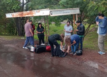 Motociclista despistó y quedó inconsciente a un costado de la ruta 12