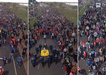 Numerosos fieles se reunieron para la tradicional procesión a Fátima