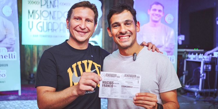 STANGANELLI. Con el candidato a diputado de la renovación, Seba Macias.