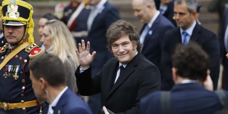 Javier Milei, a su llegada a la Catedral Metropolitana (NA)