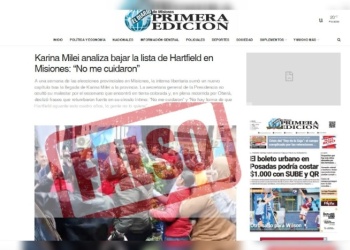 Es falsa una publicación atribuida a PRIMERA EDICIÓN sobre Karina Milei