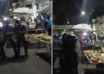 Con un fuerte operativo policial, desalojaron la calle frente al departamento de CFK