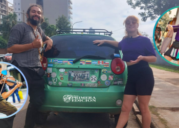 “La Sheka”: pareja de Guatemala e Irlanda recorre Misiones con su peculiar música