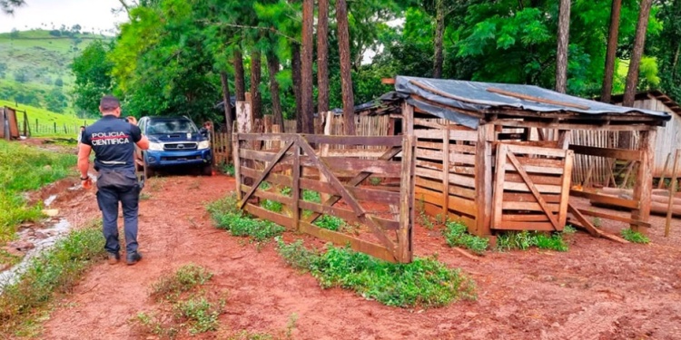 ESCENA. Cerca de la camioneta quedó el cuerpo de Hohenstatt al ser disparado cuando intentaba ponerse a salvo.