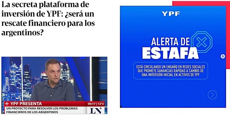 NOTICIAS Y MONTAJES. Los enlaces de la organización simulan ser páginas de internet. La petrolera inició una campaña en redes para evitar el engaño.
