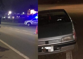 Accidente entre una moto y un auto en San Vicente