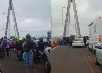 Paseros cortan el puente Posadas-Encarnación: “Es por el maltrato que sufrimos por parte de los aduaneros”
