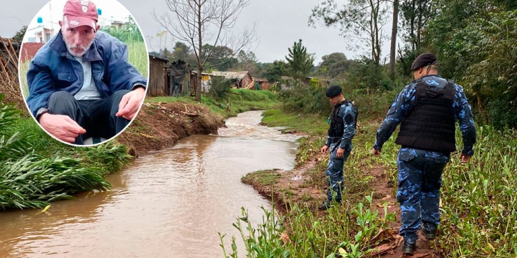 EN MONTES Y ARROYOS. Desde la Unidad Regional II de Oberá continúan con la intensa búsqueda del hombre.