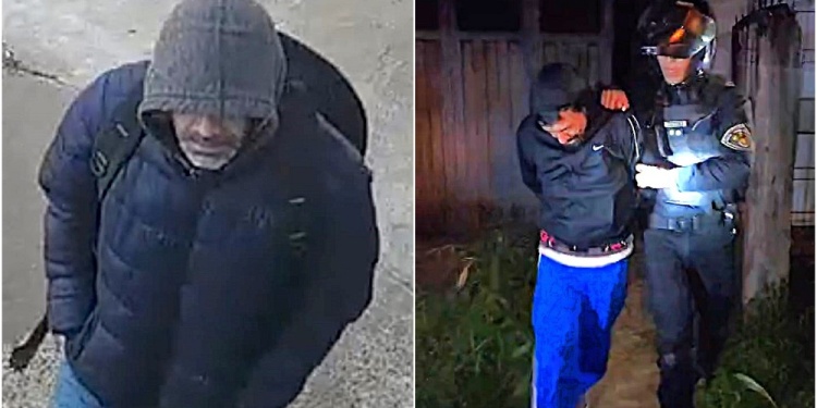 IMÁGENES IDÉNTICAS. Captura de la cámara de seguridad del asalto del lunes y el sospechoso atrapado anoche..