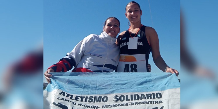 EQUIPO. La entrenadora Lindstrom, junto a Andrade, ayer en Asunción.