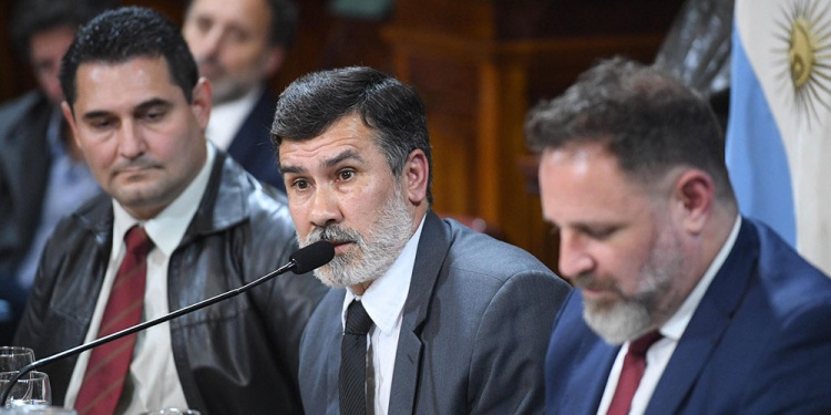 SENADO. Ramón Amarilla y Germán Palavecino expusieron en el Senado invitados por Martín Goerling.