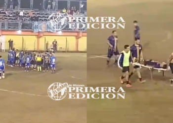 Susto en Puerto Piray: jugador de fútbol convulsionó en pleno partido y fue trasladado sin asistencia médica