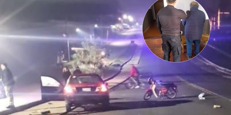 SECTOR MUY TRANSITADO. El siniestro vial se registró en la intersección de las avenidas Quaranta y Jauretche.