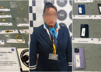 Cayó azafata por contrabando de monedas de oro, relojes, celulares y joyas de lujo