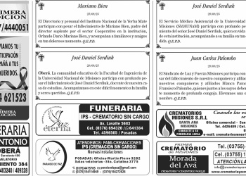 Fúnebres del martes 30 de septiembre de 2025