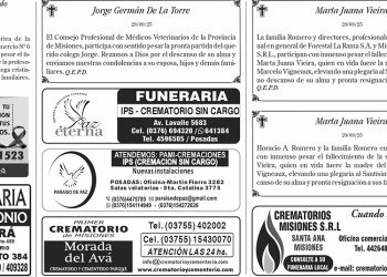 Fúnebres del miércoles 1 de octubre de 2025