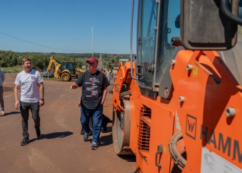 Passalacqua supervisó obras viales en Santa Ana financiadas con recursos provinciales