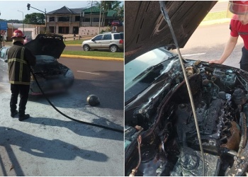 Oberá: mientras manejaba, un desperfecto provocó un incendió en su auto